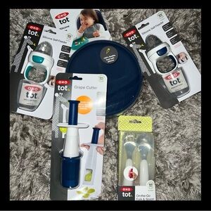 Kids Feeding Set - Blue, Turquoise and White